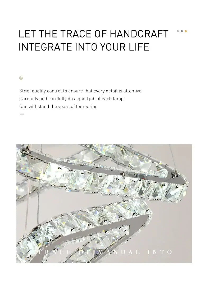 Modern Geometric Crystal LED Pendant Chandelier