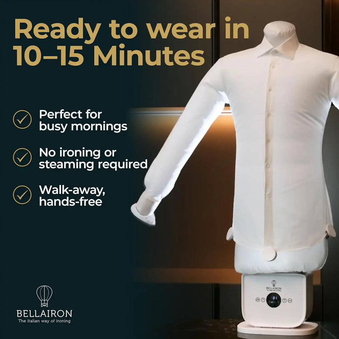 Automatic Hot Air Garment Dryer &amp; Iron - Hands-Free Wrinkle Remover for Shirts &amp; Pants, Reliable Everyday Use