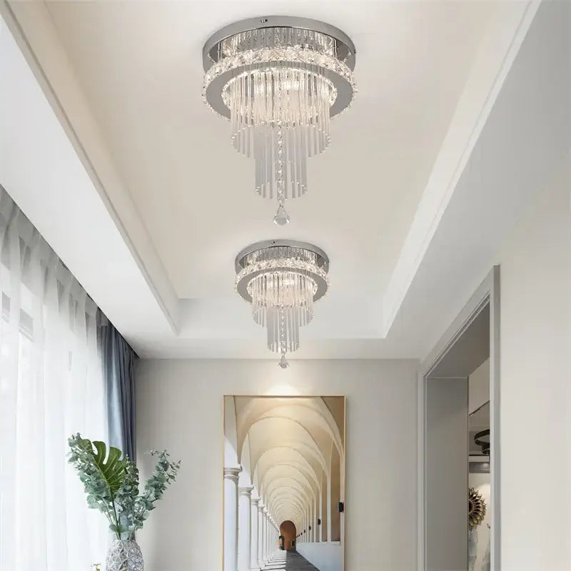 GreeLustr Round Crystal LED Ceiling Light, 30 cm