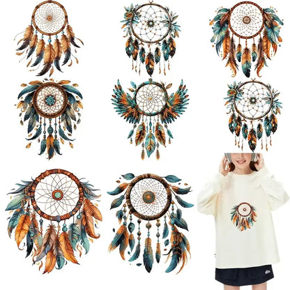 Dreamcatchers in the Bohemian series Iron On Patch dtf transfers ready to press Heat Transfer Printing On Clothes Iron Patch