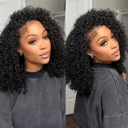 Curly Wigs Bob Wigs Curly Lace Front Human Hair Wigs 100% Bob Hair Wig 4C Edges Human Hair Short Wig 4x4 Closure Human Hair Wig