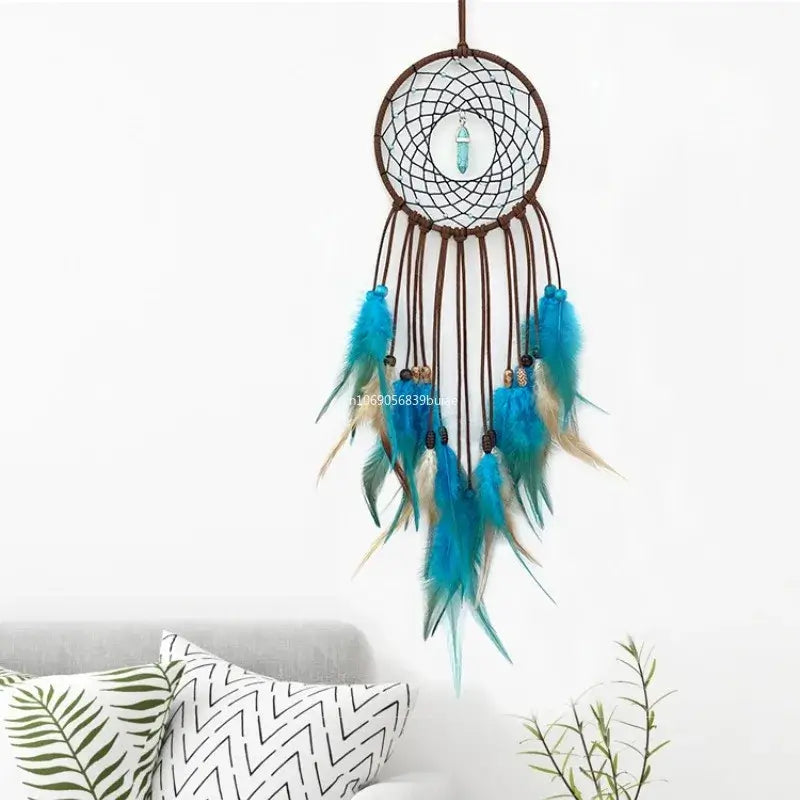 Dream Catcher Handmade Dreamcatcher Feathers Dream Catchers Wall Hanging Home Room Decoration Baby Wall Decor פעמון דלת כניסה