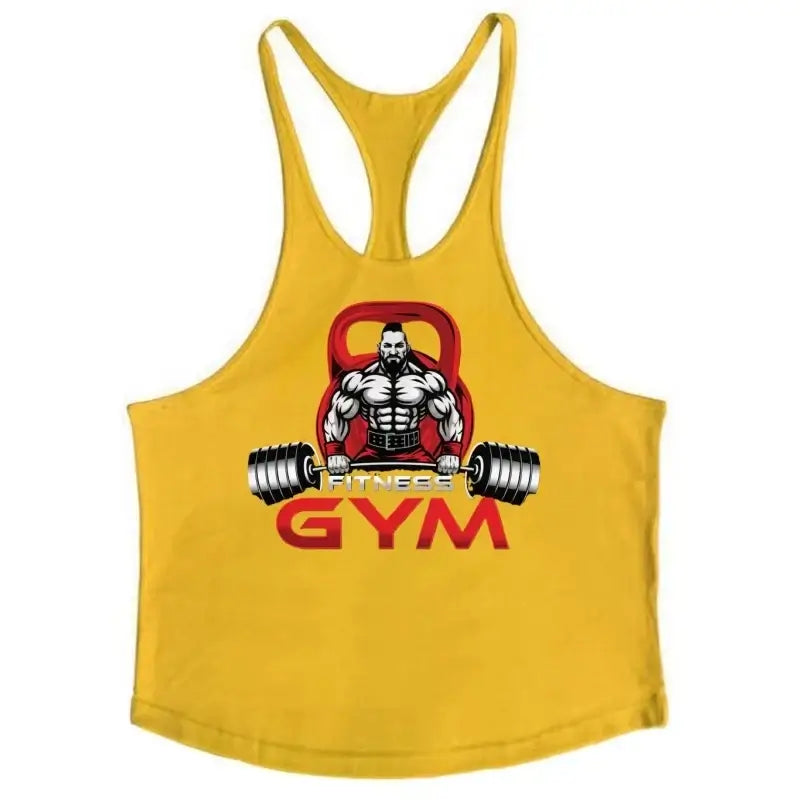 Gym Sleeveless Tank Men, Stringer Fitness Vest, Bodybuilding Singlet Moisture-Wicking Durable Summer Flexible Workout Sportswear