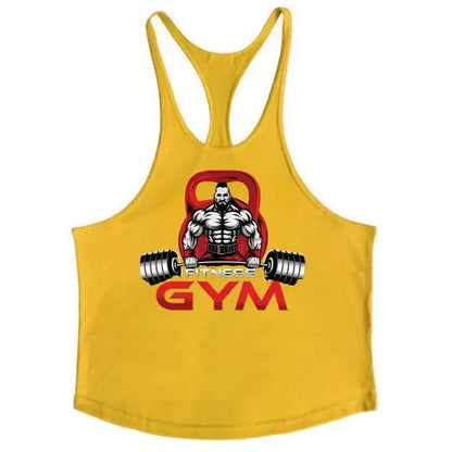 Gym Sleeveless Tank Men, Stringer Fitness Vest, Bodybuilding Singlet Moisture-Wicking Durable Summer Flexible Workout Sportswear