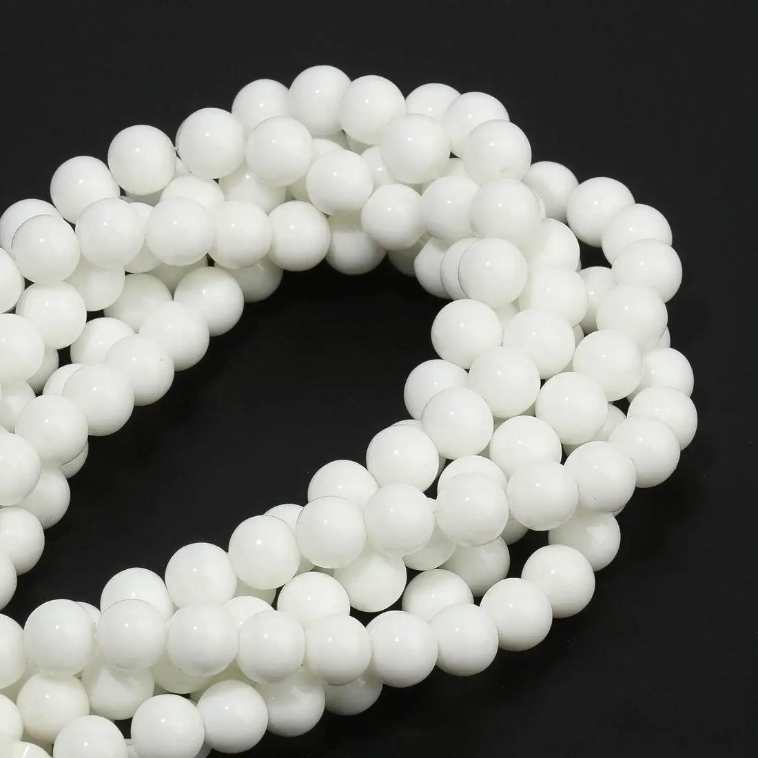 smooth white onyx beads