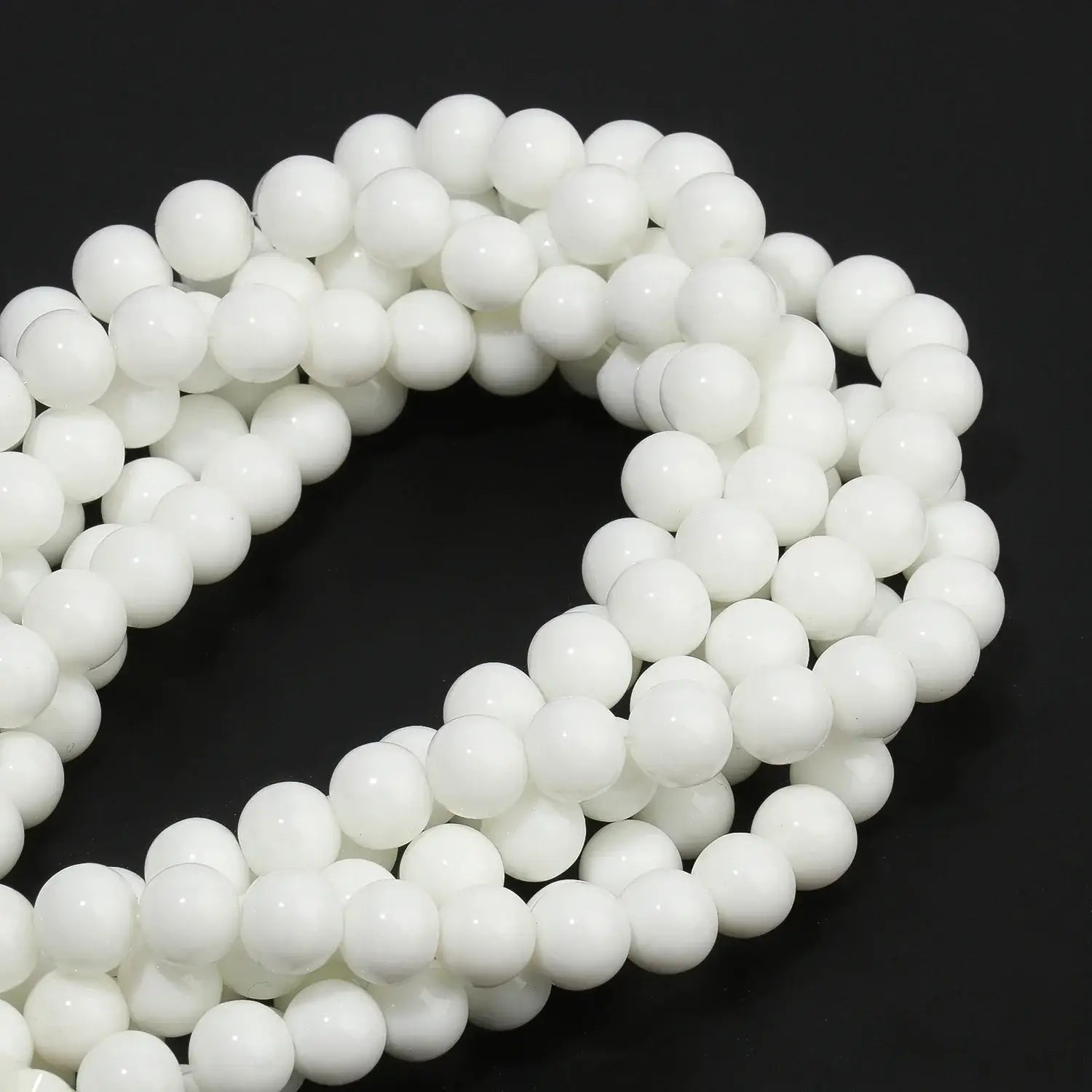 smooth white onyx beads