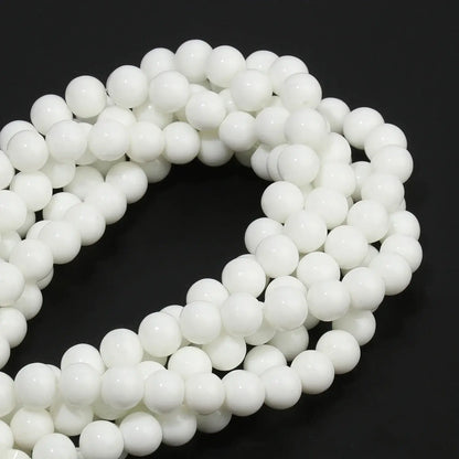 smooth white onyx beads