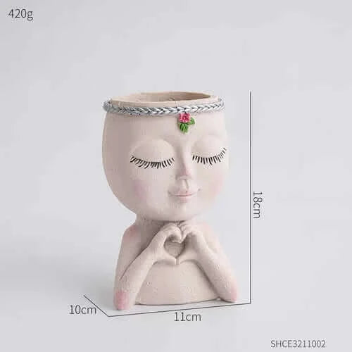 Plant Pot Decorative Flower Pots Nordic Style Face Head Pot Succulent.