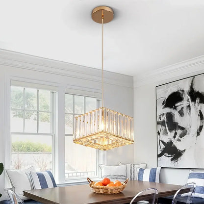 Modern Crystal Ceiling or Pendant Light, Black or Gold