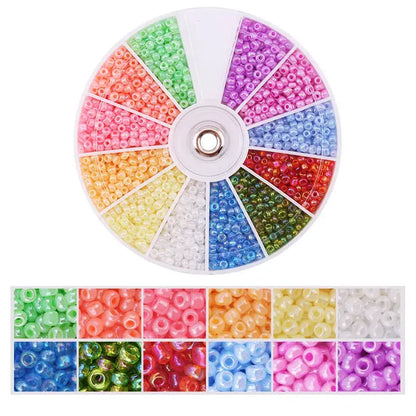 2000pcs/Lot 12Grids Glass Seed Beads Set Charms Jewelry Beads For Bracelet Necklace Earrings Handmade Craft DIY Jewelry 2030