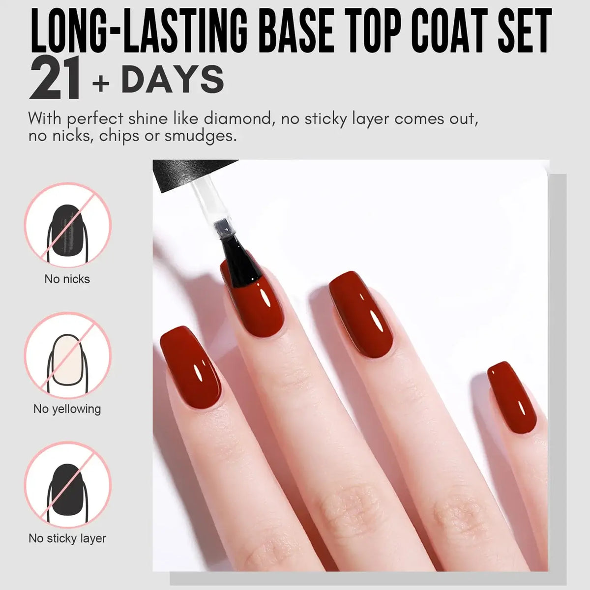 Makartt Clear Builder Gel, Base &amp; Top Coat Set, 3 × 8 ml
