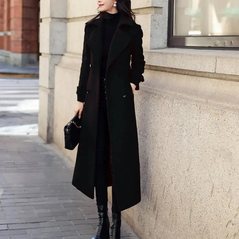 Women‘s Coat Winter Korean Fashion Long Coated Thickened Woolen Winter