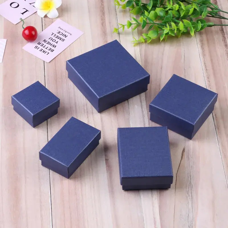 12pcs/ lot Simple Box Earnail Rings Earrings Bracelet Necklace Gray Black Paper Jewellry Display Case Jewelry Organizer 2030