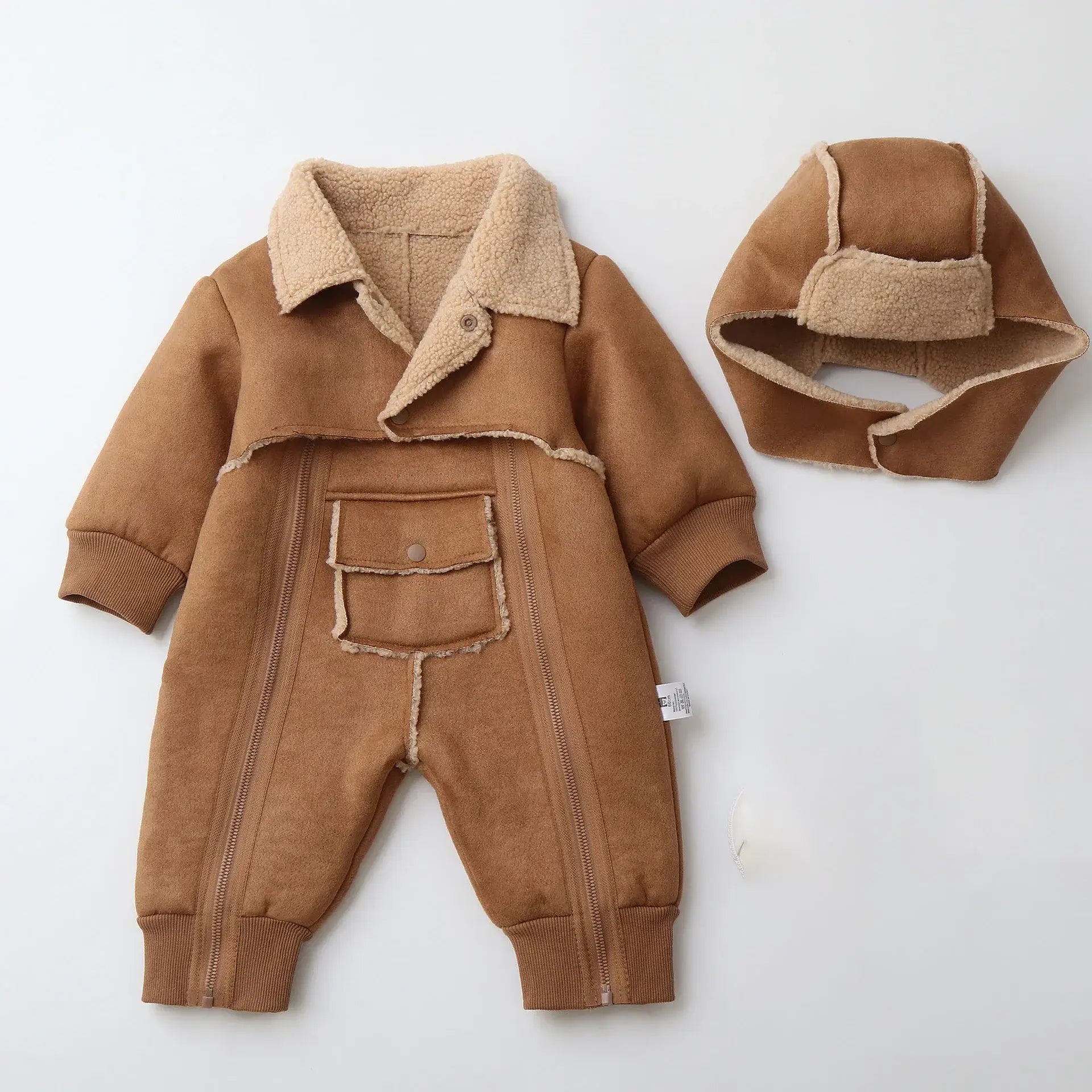 winter baby jumpsuits with fur lining