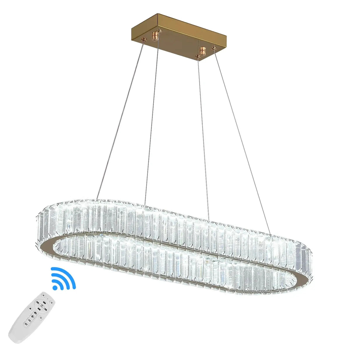 Modern Oval Crystal LED Pendant Chandelier