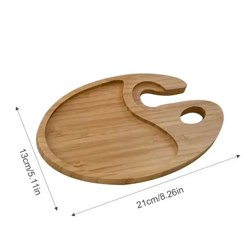 Wine Appetizer Plates with Glass Holder - 8.5x5.25