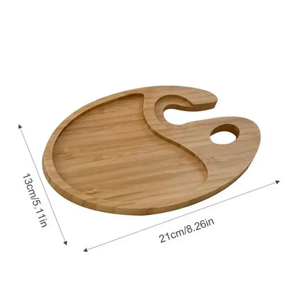 Wine Appetizer Plates with Glass Holder - 8.5x5.25