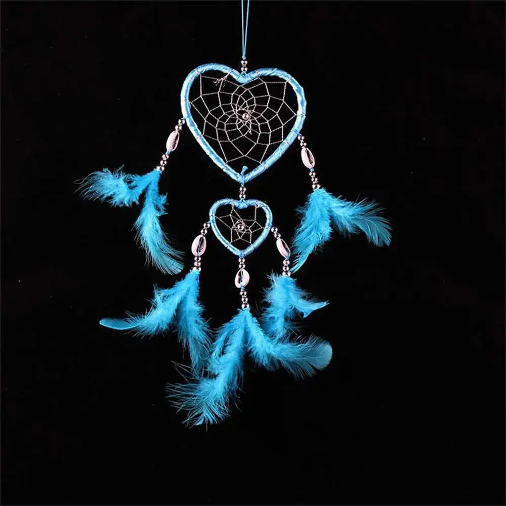 New Indian Ann Style Love Heart Feather Dream Catcher Wind Chimes Car Interior Wall Dream Catcher Ornaments Ins Dream Catcher