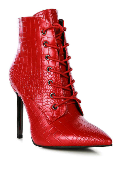 escala croc lace-up stiletto boots.