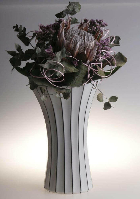 White Retro Style Porcelain Flower Vase l 12”.