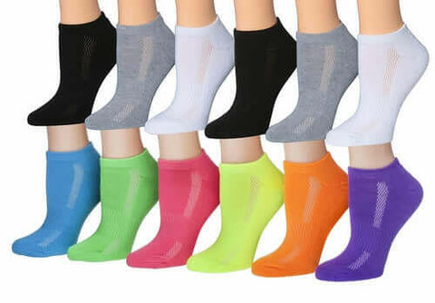 Tipi Toe Women's 12-Pairs Low Cut Athletic Sport Peformance Socks.