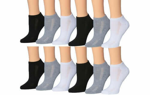 Tipi Toe Women's 12-Pairs Low Cut Athletic Sport Peformance Socks.