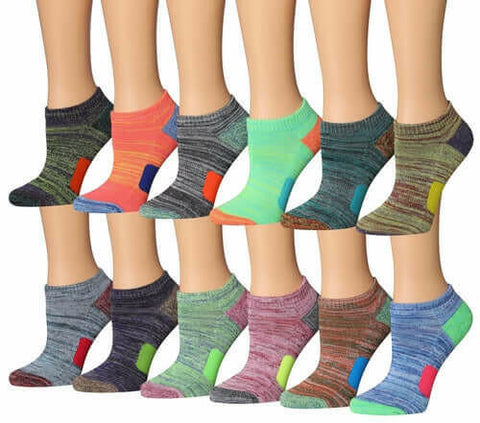 Tipi Toe Women's 12-Pairs Low Cut Athletic Sport Peformance Socks.