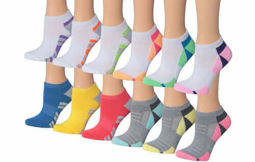 Tipi Toe Women's 12-Pairs Low Cut Athletic Sport Peformance Socks.