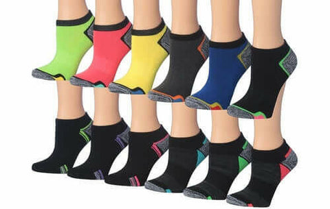 Tipi Toe Women's 12-Pairs Low Cut Athletic Sport Peformance Socks.