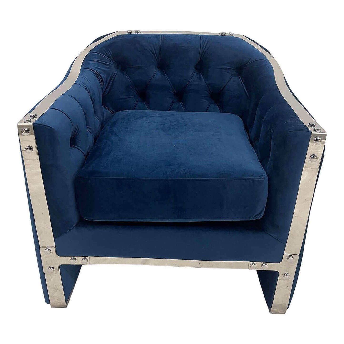 Navy and Silver Sofa Chair.