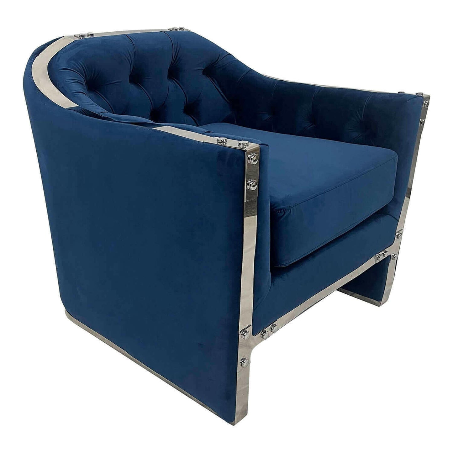 Navy and Silver Sofa Chair.