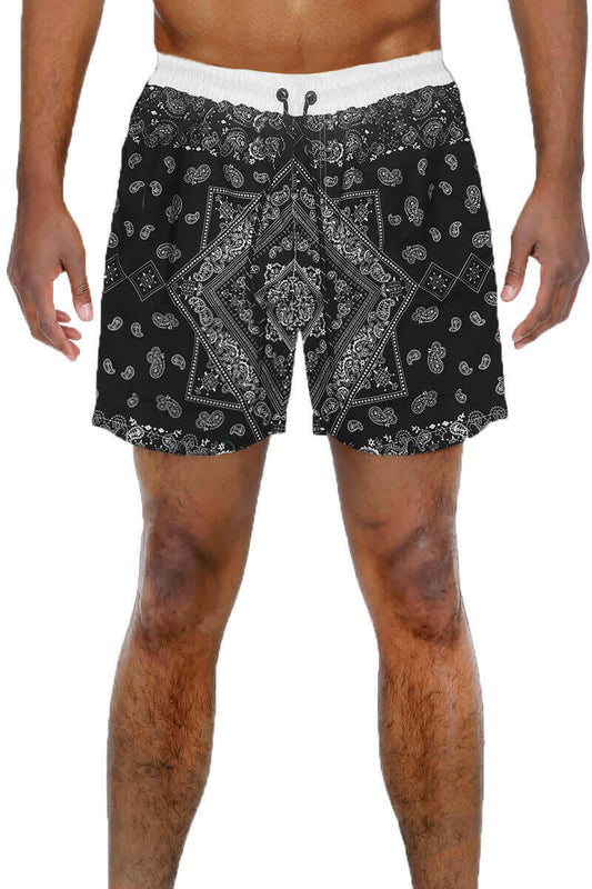 Paisley Print Swim Shorts.