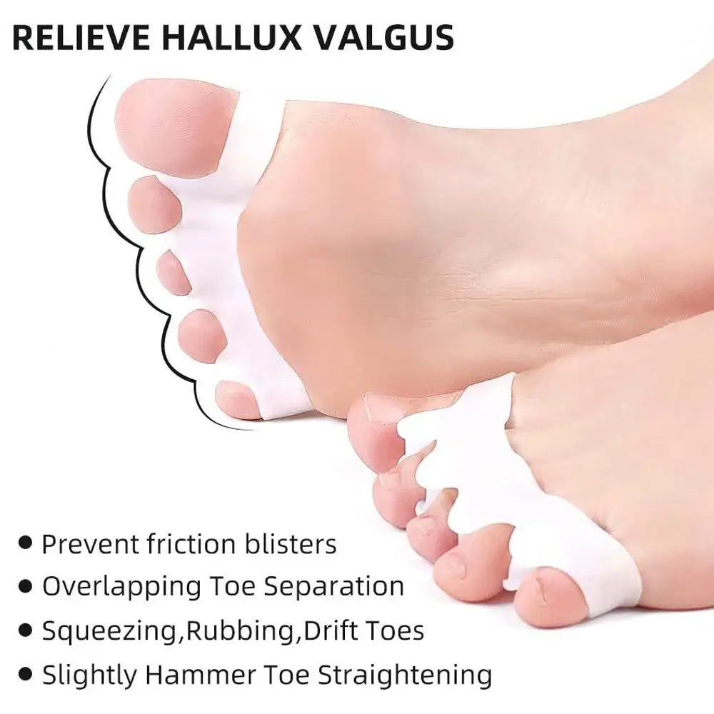 Gel Toe Spreaders Separator Silicone Bunion Correctors for Bent Claw Curved Toes Toe Straighteners for Women &amp;Men Foot Care Tool