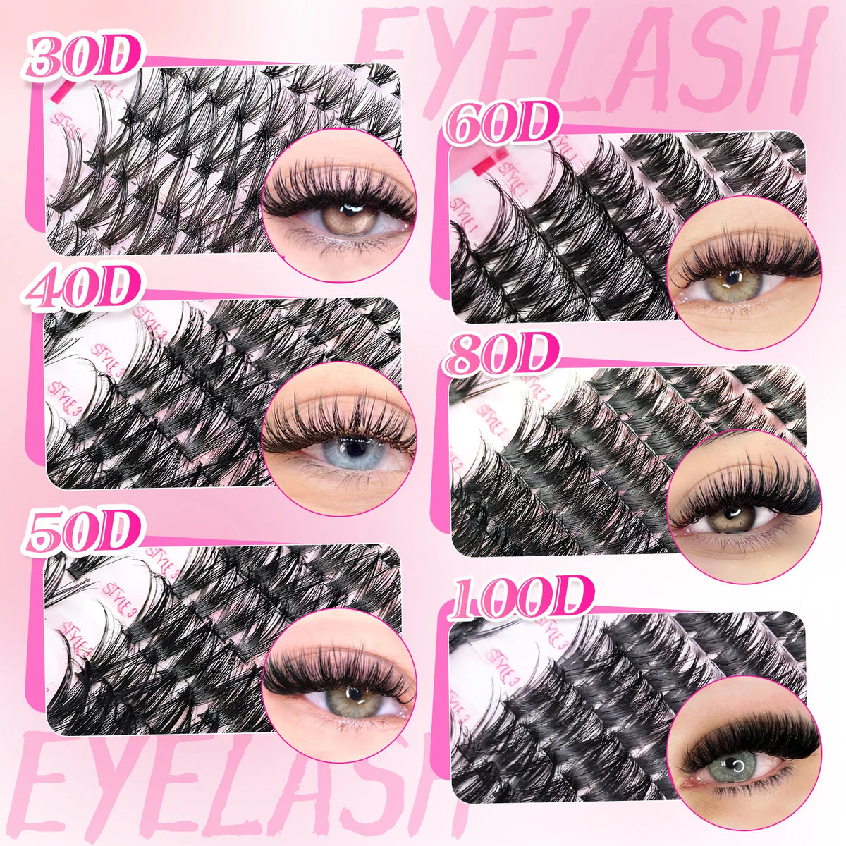 Cluster Lashes Kit – 320 / 600 / 790pcs | Mix-and-Match Lengths | Daily &amp; Party Glam | DIY False Lashes
