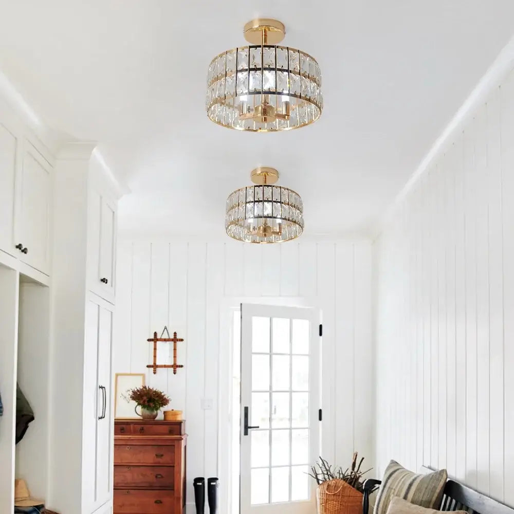 VETRULUS Crystal Pendant Light, Black or Gold