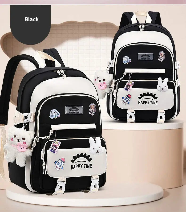 Large Capacity Cute Women Multi-Pocket Nylon Backpack Ins Junior High.