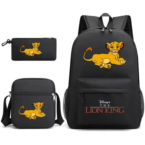 3Pcs Disney The Lion King Simba Bookbag Kids Backpack Boys Girls