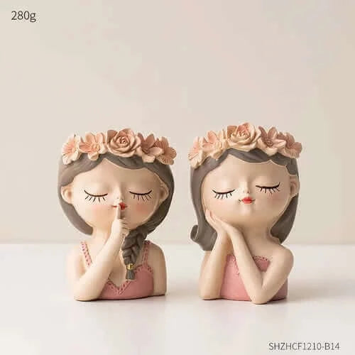 Nordic Flower Pots Cute Girl Decorative Planters Succulents Cactus