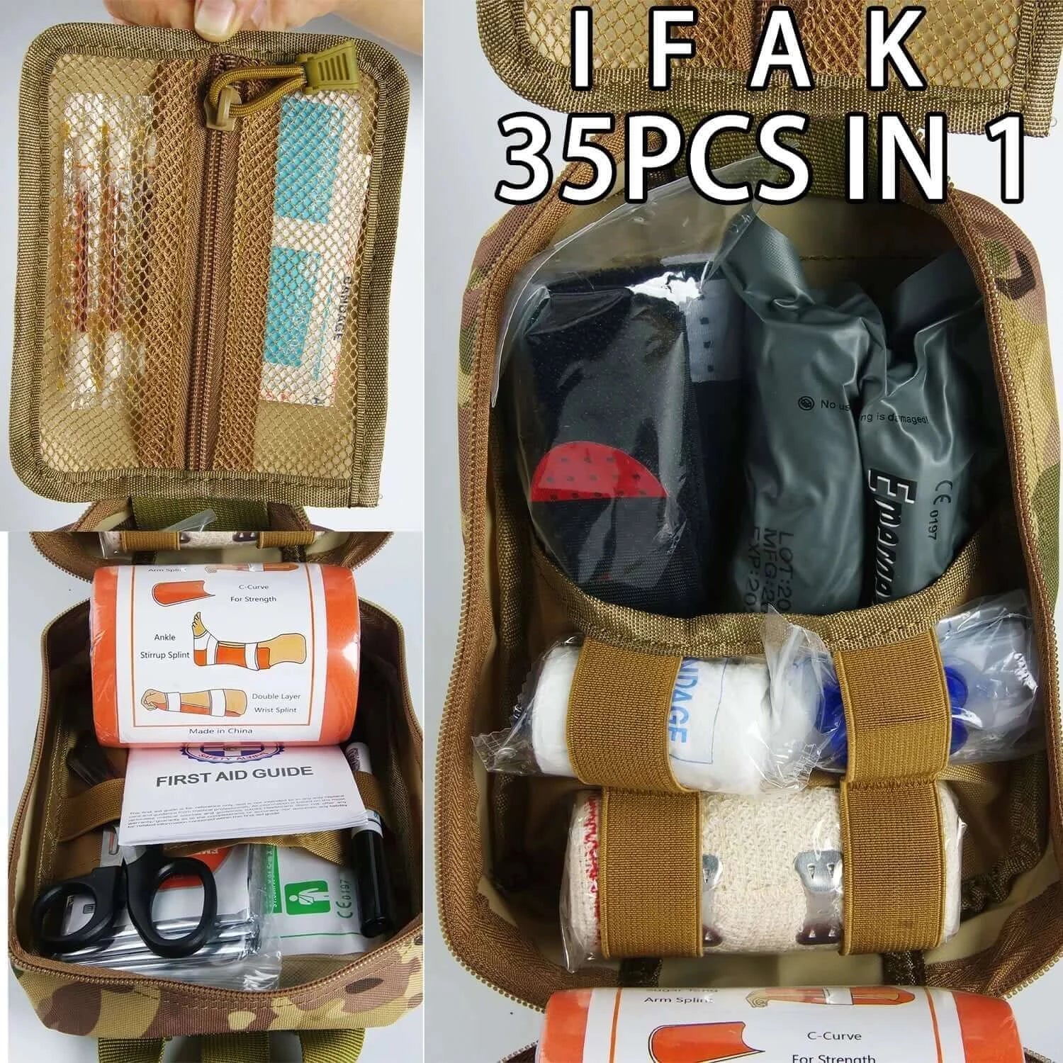 First Aid Survival Kit Tactical IFAK Pouch Supplied full set Molle.