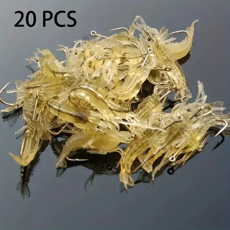 Soft Shrimp Fishing Lures, 5–100 Piece Options