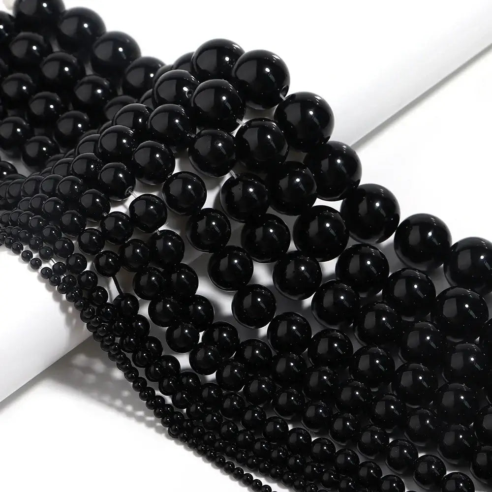 natural black onyx agate beads for jewelry making