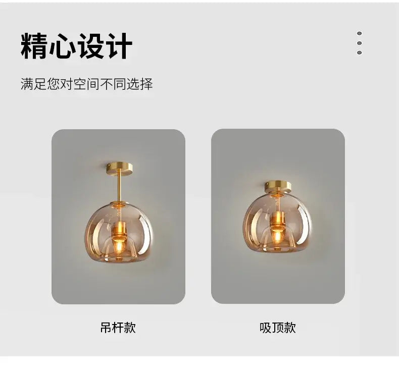 Modern Glass Globe Pendant &amp; Ceiling Light