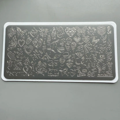 XMQ Nail Art Stamping Plates - Floral &amp; Line Designs