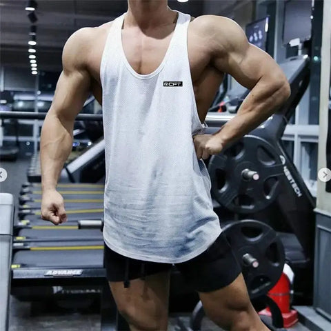 Gym Workout Sleeveless Shirt Men Bodybuilding Running Clothing.