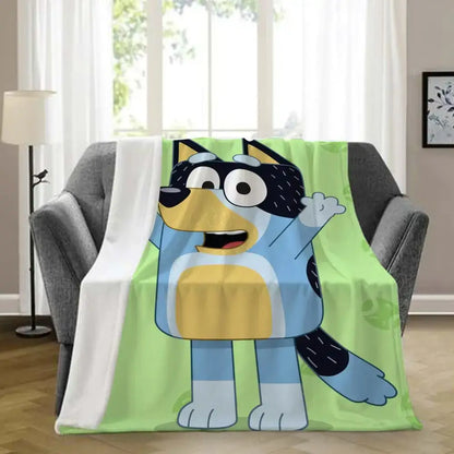 B-bluey-y Downy Throw Blanket Aesthetic Portable Home Travel Camping Sofa Picnic Thick Warm Flannel Blanket