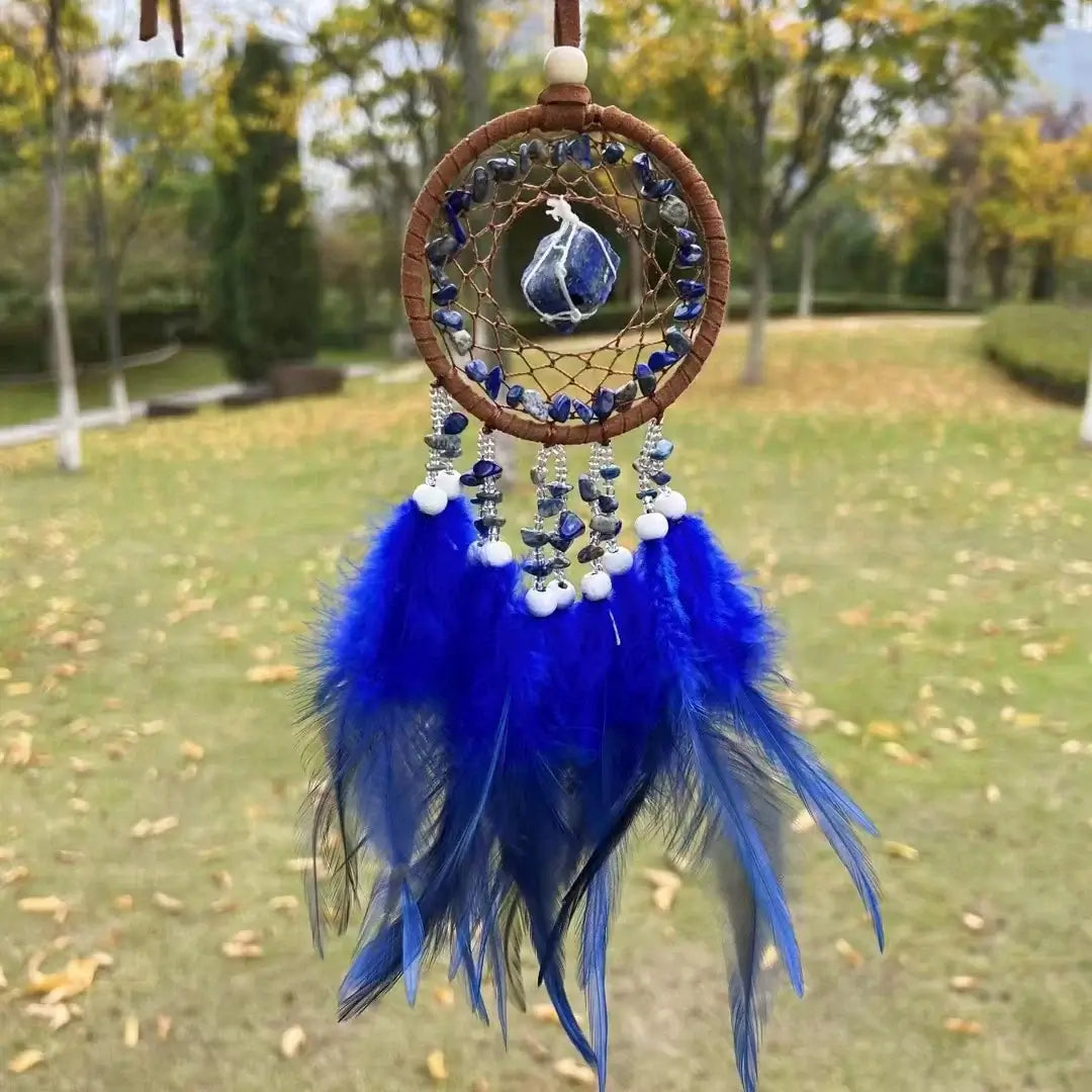 Dream Catcher Feather Pendant Crystal StoneHome Decor Wall Hanging Car Pendant Schoolbag Wind Chimes Dreamcatcher Decoration