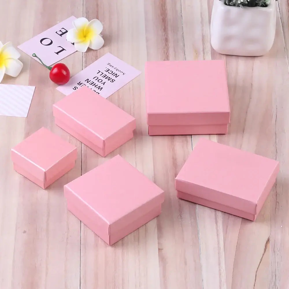 12pcs/ lot Simple Box Earnail Rings Earrings Bracelet Necklace Gray Black Paper Jewellry Display Case Jewelry Organizer 2030