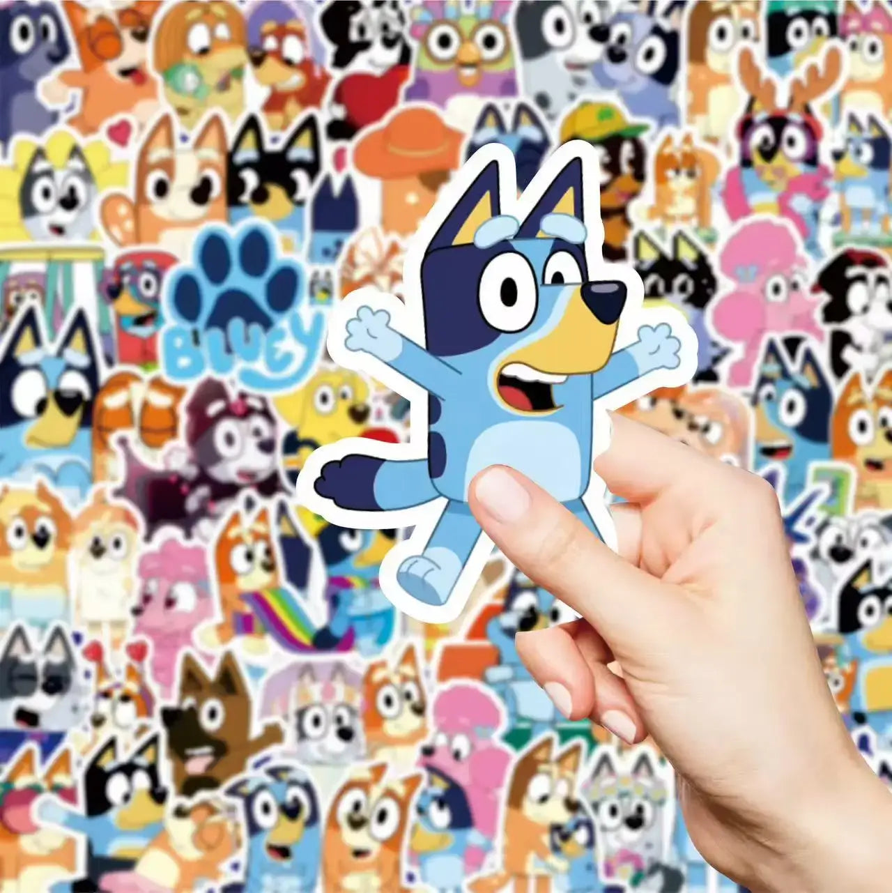 100PCS Cartoon Bluey Family Animation Stickers Graffiti Sticker Scrapbook Luggage Laptop Guitar Car Bike Skateboard Toy