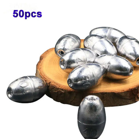 50PCS Olive Weight Split Shot Sinking Bait Angling Gear Lead Sinker.