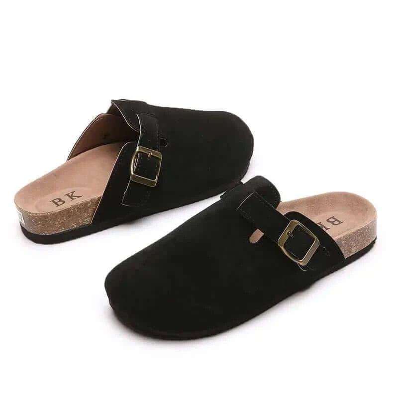 Women's Shoes Women's Closed Toe Slippers Cow Suede Leather Clogs
